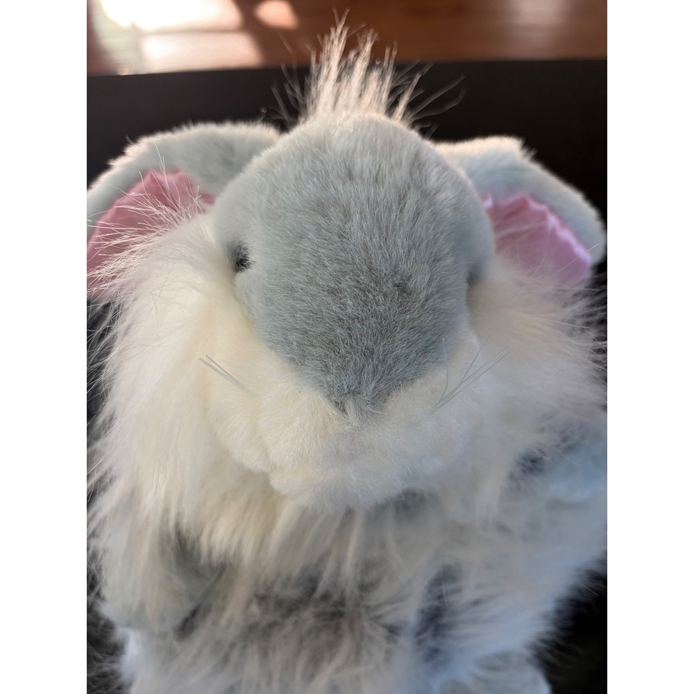 Vintage TB Trading Gray Bunny Rabbit Plush Furry Easter 15" Stuffed Animal